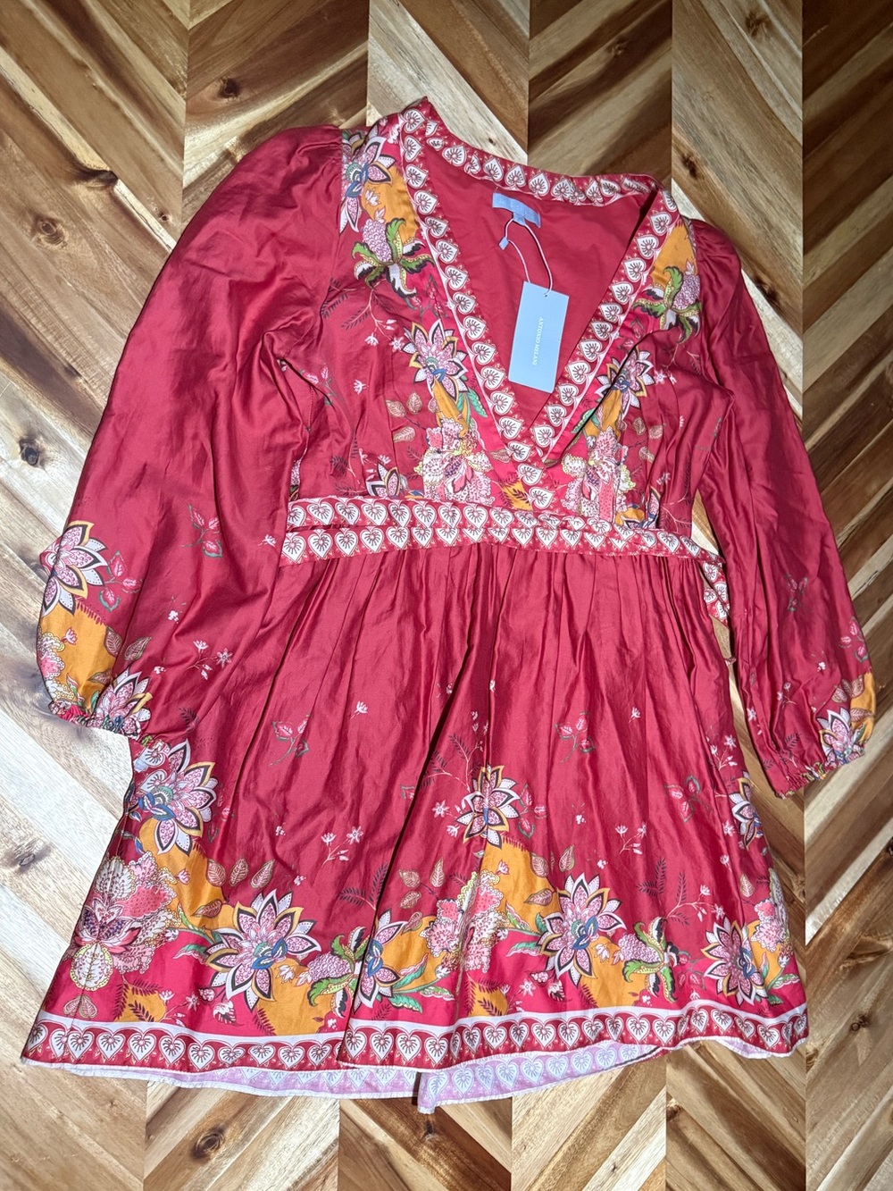 ANTONIO MELANI Red Floral Wrap Mini Dress - Picture 2 of 4